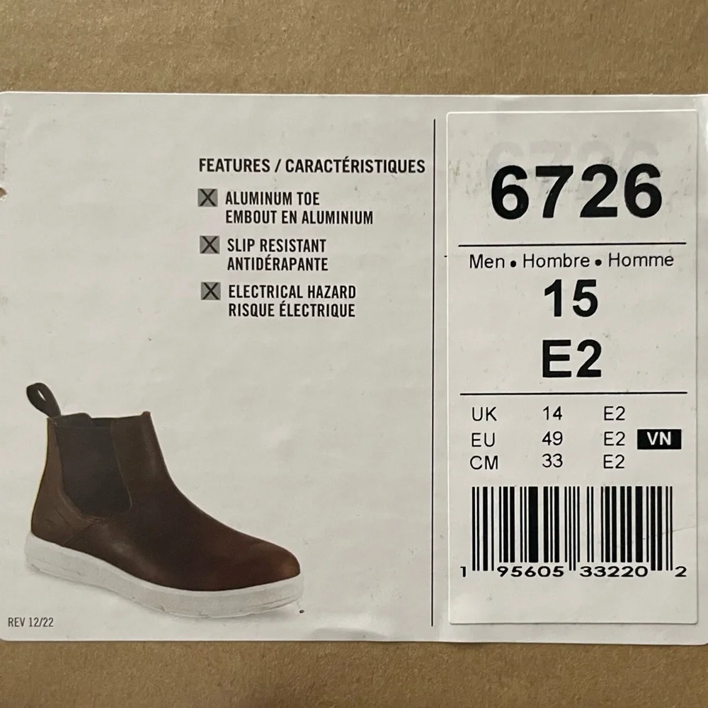 Red Wing Cross Lite 5-Inch Romeo Safety Toe Chukka Boots Size 15 E2 Style #6726